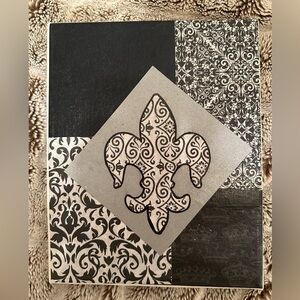 Black and White Patterned Canvas Art